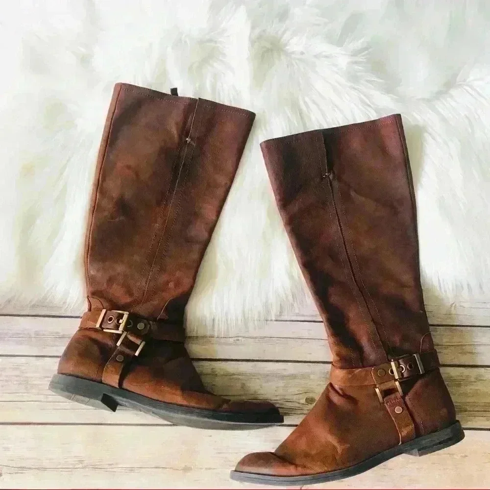 Franco Sarto Leather Riding Boots Shoes Sz 9